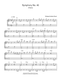 Wolfgang Amadeus Mozart Symphony No 40 Theme Sheet Music Notes Chords Score Download Printable Pdf Piano Music Notes Piano Sheet Music Free Easy Piano Songs