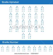 Braille Alphabet Number Chart Blind Education Stock Vector