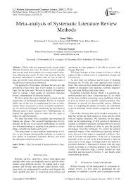 Jurnal informatika, vol.4 no.1 april 2017, pp. Pdf Meta Analysis Of Systematic Literature Review Methods