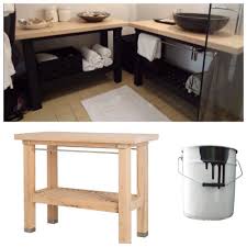 Un Meuble De Salle De Bain En Bouleau A Partir De La Desserte Groland Vendue 149 Salle De Bain Ikea Hacks Www Clemaroun In 2020 Ikea Hack Bathroom Ikea Hack Ikea Diy