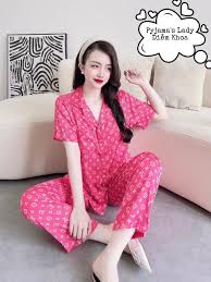 Giá sỉ đồ bộ pijama nữ tay ngắn quần dài in hình - Bỏ Sỉ Quần Áo