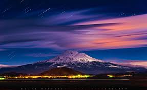 Moonlit Lenticular Clouds over Mt ...
