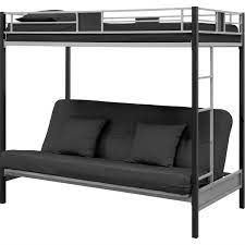 Metal futon bunk bed is lightweight and come in many colors and styles. Twin Over Futon Bunk Bed In Silver Black Metal Finish Fastfurnishings Com