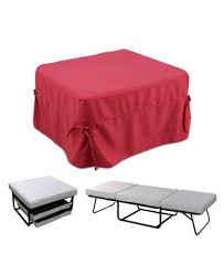 Base in rovere con ruote per un facile trasporto. Pouf Letto In Tesssuto Color Rosso Cm 75x75x42