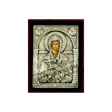 She was from pisidia of cilicia and was the only daughter of a certain priest of the idols. Greekshops Com Greek Products Gold And Silver Icons Silver Icon Of Agia Marina Saint Marina Saint Margaret