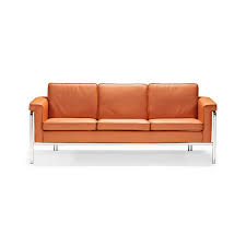 Contemporary Leatherette Sofa In Terracotta Steel Sofa Contemporary Sofa Sofa