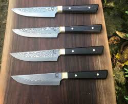 Handmade kitchen knives 5x damascus steel handmade kitchen/chef knives set beautiful twist pattern and razor sharp blades damascus steel chef knife set x5 all knives overall lengths are 10 Knife Sets Monolith Knives