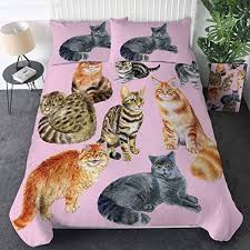 Sleepwish Cat Bedding Sets For Kids Boys Girls Animal Print Bedspreads 3 Piece Bed Set 1 Comforter Duvet Co Cute Bed Sets Duvet Comforters Animal Print Bedding