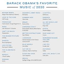 Ouça aqui as 100 melhores musicas eletrônicas mais tocadas nas no top 100 musicas eletrônicas 2020. Barack Obama Playlist De Melhores Musicas De 2020 Minuto Indie