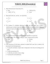 Candidates have to download the same and start practising by referring them. Wbjee 2020 Chemistry Solved Question Paper Download Pdf