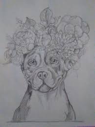 How to draw a flower crown step by step with pencil. Pitbull Flower Crown 2 Pencil 8x11 Art