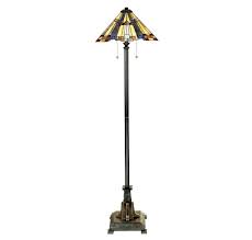 Quoizel Inglenook Arts Crafts Tiffany Floor Lamp In Valiant Bronze