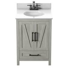 The times have passed when the rustic vanities of the bathroom unite character's roughness with a delicate smooth finish. Twin Star Home Rustic 24 In Bath Vanity In Fairfax Oak With White Stone Top And White Basin 24bv477 Po116 The Home Depot