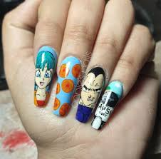 Ideas para decorar tus uñas con marcadores y pinceles. Dragon Ball Manicura De Unas Decorados Para Unas Cortas Unas Con Flores
