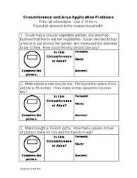 Circumference And Area Of Circles Application Word Problems In 2020 Word Problems Words Math Notebooks