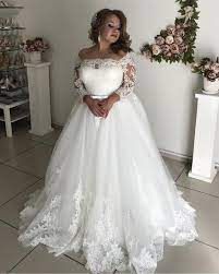 A Line Illusion Lace Long Sleeves Tulle Wedding Dresses Plus Size Plus Wedding Dresses Plus Size Wedding Dresses With Sleeves Plus Size Wedding Gowns