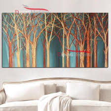 Quadri Astratti Con Alberi Incantati Sfondo Azzurro Dipinti Moderni Quadri Astratti Astratto Alberi Astratti