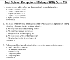 Contoh Soal Skb Guru Tik Cpns 2018 Latihan Soal Cpns