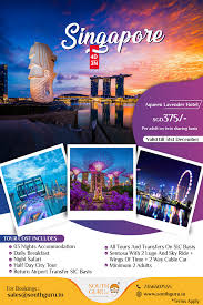 Singapore Tour Packages Best Deals Guaranteed Southguru Holidays Book Singapore Packages At Sou Travel Poster Design Travel Tours Travel Advertising Design