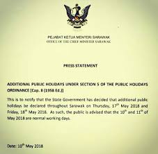 Laman ini mengandungi kalendar cuti umum untuk tahun 2018 di malaysia. 17 18 Mei 2018 Cuti Umum Politeknik Kuching Sarawak Facebook