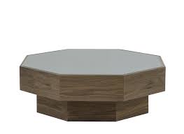 A variety of glass top coffee tables and dining tables are available in the market. Glass And Walnut Octagonal Coffee Table Modshop