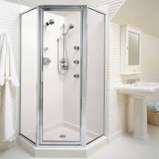 American Standard Town Square 38 X 38 Neo Angle Single Threshold Shower Base Corner Shower Kits Small Bathroom Makeover Bathroom Remodel Shower