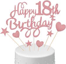 Not bad considering i fractured my shoulder 3 and a half weeks ago!!! Happy 18th Birthday Cake Topper Set With Heart Star Cupcake Cake Topper Picks Glitter Cake Decoration For Birthday Party Cake Supplies Rose Gold Cooking Dining Home Kitchen Cate Org