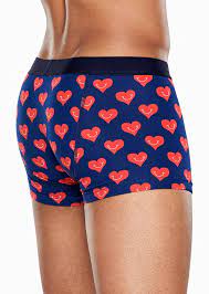 Navy Trunk Smile Heart Men S Underwear Happy Socks
