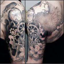 Black And White Nautical Half Sleeve Tattoo Designs Nautical Collage Tattoo Half Sleeve Women Nautical Tattoo Sleeve Half Sleeve Tattoo Sleeve Tattoos For Women