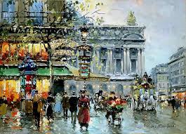 Boulangerie de l op ra est une boulangerie française basé dans massy, ile de france. Antoine Blanchard Marcel Masson Un Cafe De La Paix Opera Peinture Paris Opera Paix
