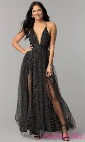 V Neck Metallic Tulle Open Back Long Prom Dress Dresses Gold Dress Short Long Prom Dress