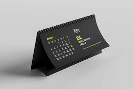 Download Free Dl Desktop Calendar Mockup Psd PSD Mockup Templates