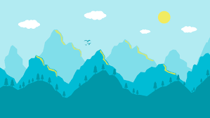 Cartoon Mountains Landscape Morning Artistic Blue Panoramic View Download Free Vectors Clipart Graphics Vector Art