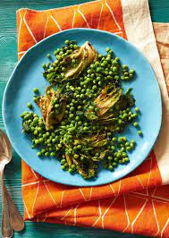 English Peas With Grilled Little Gems Green Garlic And Mint Recipe Recipe English Peas Mint Recipes Spring Recipes