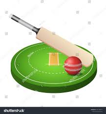 3d Cricket Field With Green Grass Red Ball And Bat Icon Isolated On White Background Vector Illustration Ad A Red Grass Green Grass Modern Graphic Design