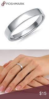 Sterling Silver 3mm Plain Flat Wedding Band Ring Women S 3 Mm Plain Flat Wedding Band Ring It Is Made Of Solid Band Rings Women Wedding Ring Bands Women Rings