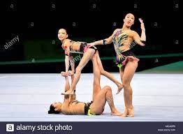 Download This Stock Image Antwerp Belgium 14 April 2018 The Chinese Women S Team Performs In Women S Group Dur Acrobatic Gymnastics Gymnastics Womens Group
