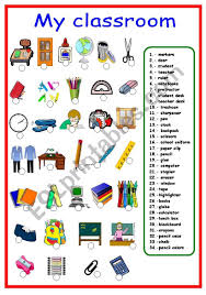 Classroom object esl picture dictionary worksheets to improve vocabulary. Classroom Objects And School Supplies Esl Worksheet By Karen1980