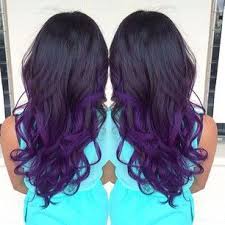 Ombre Black And Dark Purple Hair 