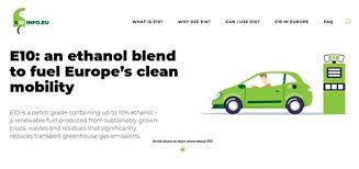 E10 petrol means that there is a 10% ethanol content in the fuel (the other 90% is petrol). European Renewable Ethanol Industry Launches New Resource For Consumer Information On E10 Fuel Advanced Biofuels Usa