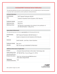 General information basic information to identify the product. Pdf Nist Special Publication 800 82 Guide To Industrial Control Systems Ics Security