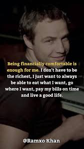 Being financially comfortable is enough