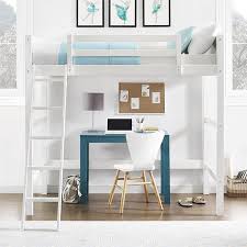 Belfort twin loft bed with wood workstation. Your Zone Kids Wooden Loft Bed With Ladder Twin White Walmart Com Walmart Com