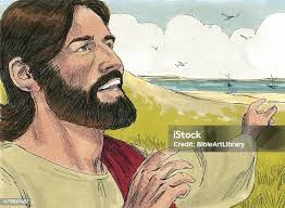 Abraham Holds Baby Isaac Stock Photo