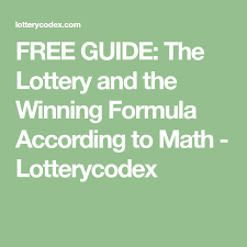 Free Guide The Lottery And The Winning Formula According To Math Lotterycodex Lottery Strategy Winning Lottery Numbers Lottery Numbers