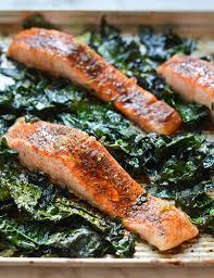 Sheet Pan Blackened Salmon With Garlicky Kale Once Upon A Chef Recipe Garlicky Kale Blackened Salmon Cooking Salmon