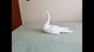 This is origami for your bathroom! How To Make A Towel Swan That Stands Up Towel Art Towel Origami Towel Animal Towel Duck Folding Youtube