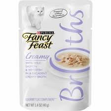 Fancy feast invites cat owners and fans of the brand to cook meals inspired by their cat's favorite dish but made for you with our new petite feast cookbook. Fancy Feast Creamy Broths With Wild Salmon Whitefish Wet Cat Food Pouch 1 4 Oz King Soopers