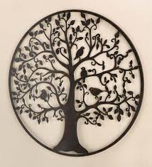 Bird Tree Wall Art In Metal Metal Wall Art Metal Tree Wall Art Metal Tree Art Gallery Wall