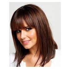 Chocolate Brown With Bangs Mid Length Hair With Bangs Bangs With Medium Hair Medium Length Hair Styles